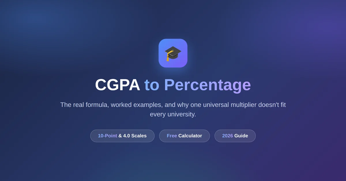 How to calculate CGPA to percentage guide