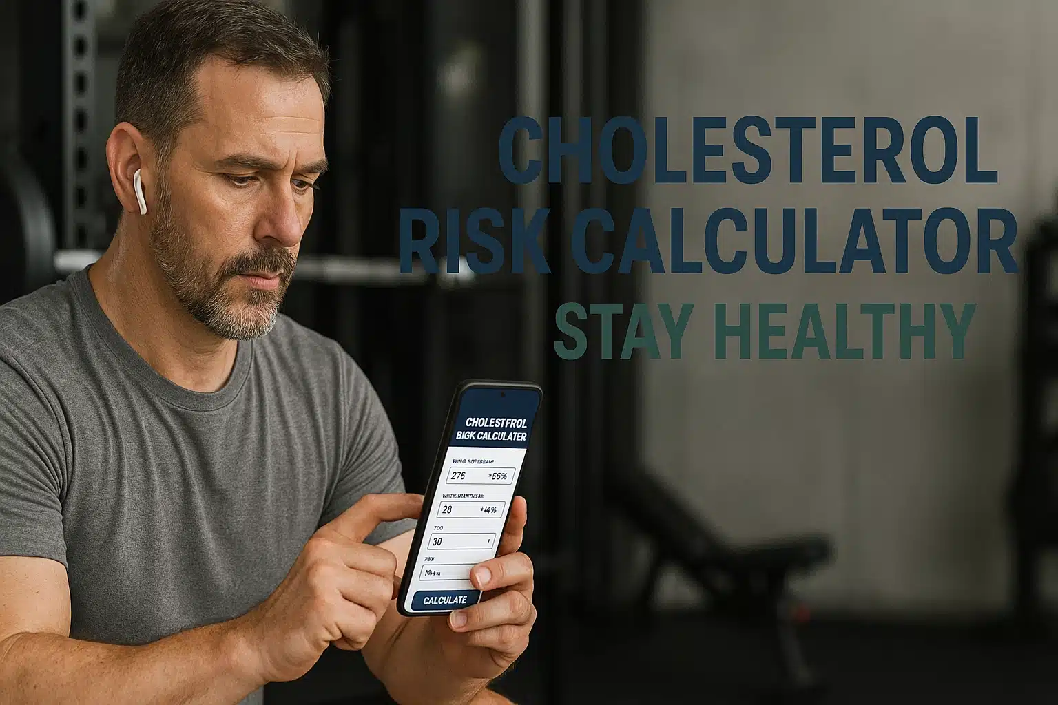 Cholesterol Risk Calculator – Stay Healthy tool being used by a woman checking heart health