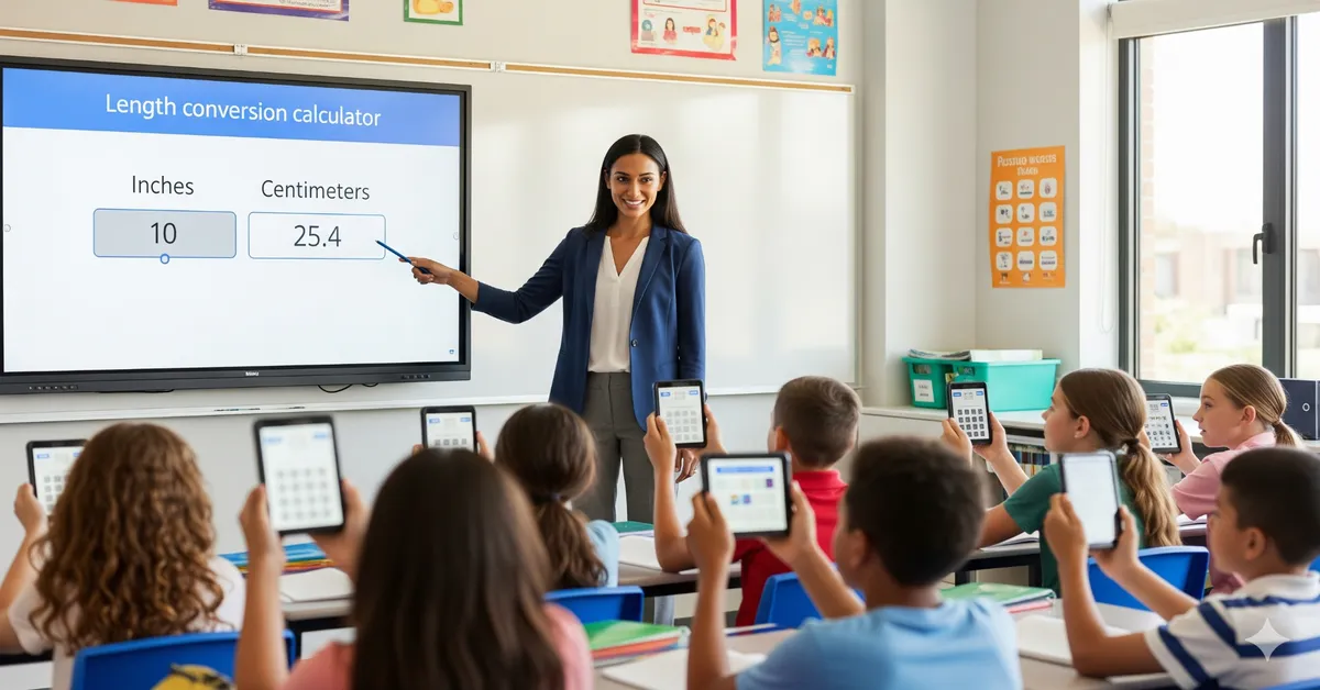 Convert inches to centimeters with free online length calculator