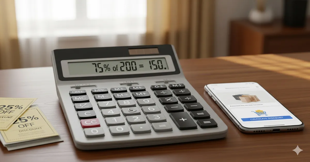 Percentage Calculator showing quick discount savings