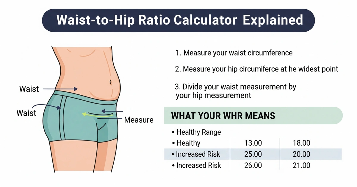 Waist-to-Hip Ratio Calculator measuring tape around waist and hips