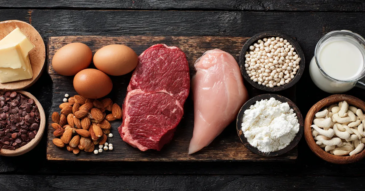 Protein Intake Calculator fitness guide chart with targets by weight and goal