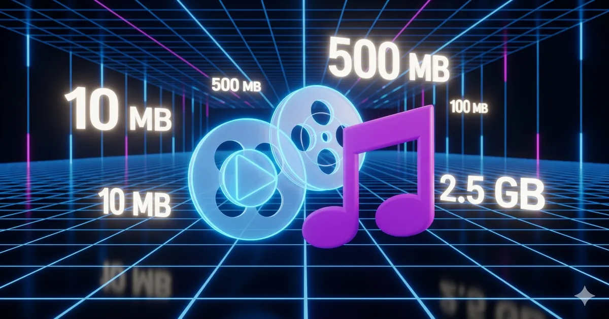 File Size Calculator for Video & Audio online tool interface