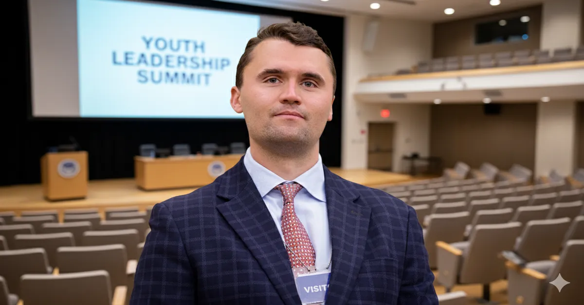 Memorial photo of Charlie Kirk after the Utah Valley University shooting