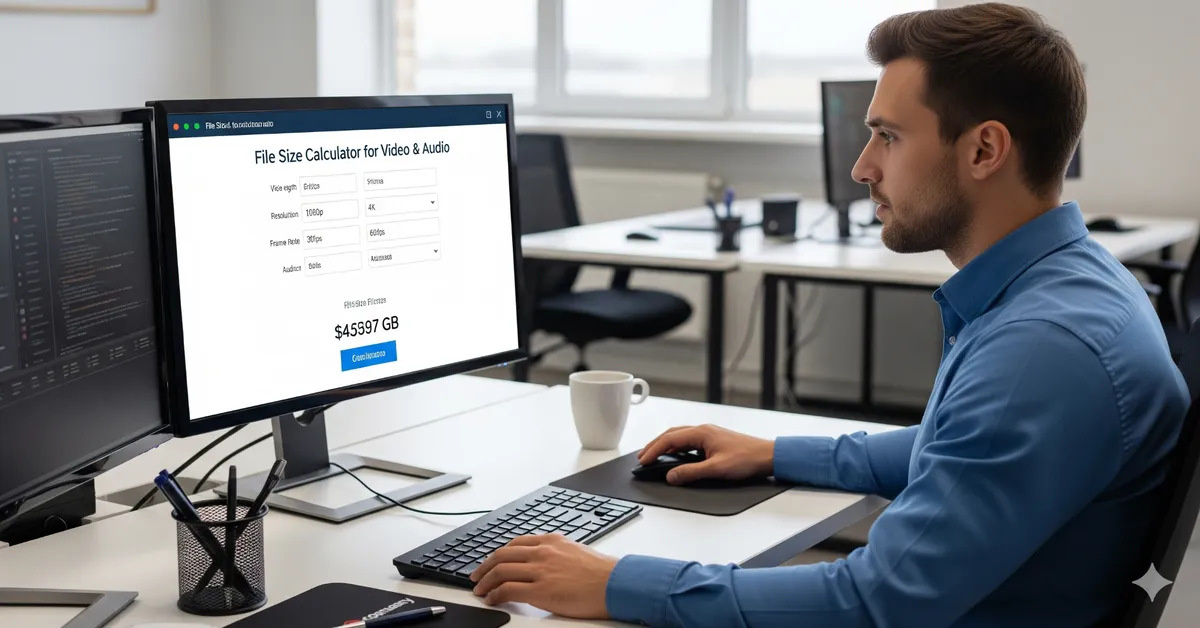 File Size Calculator for Video & Audio helping creators plan storage