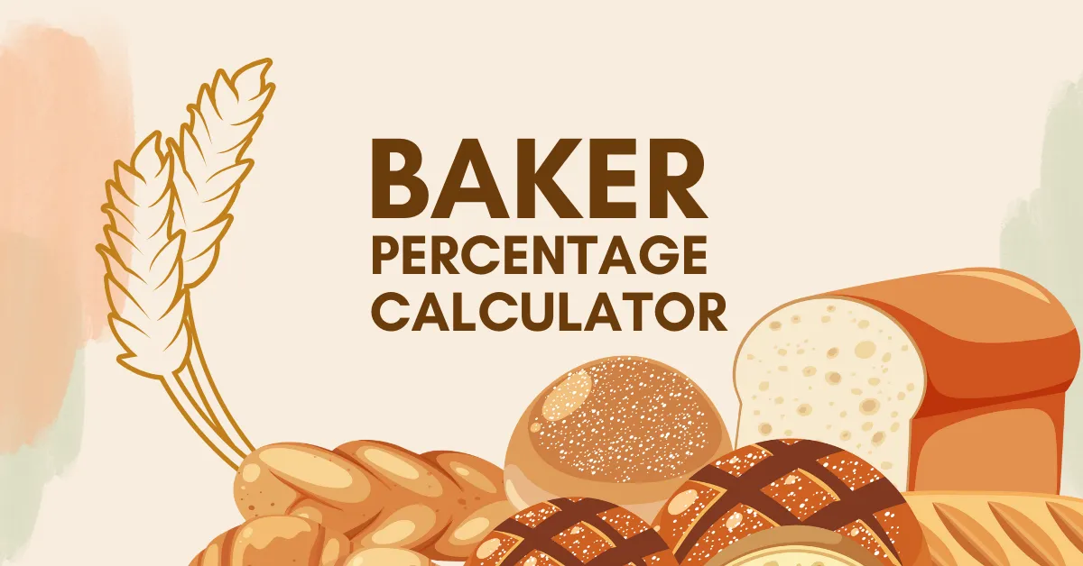 Pie chart showing flour, water, salt, and yeast percentages in baker’s math.