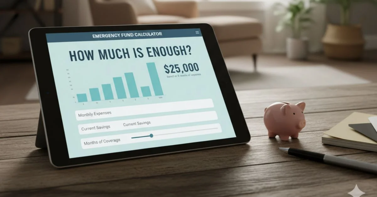 Emergency Fund Calculator – How Much is Enough? Step-by-step financial planning guide with formulas, examples, and savings tips for USA, UK, and Canada readers.