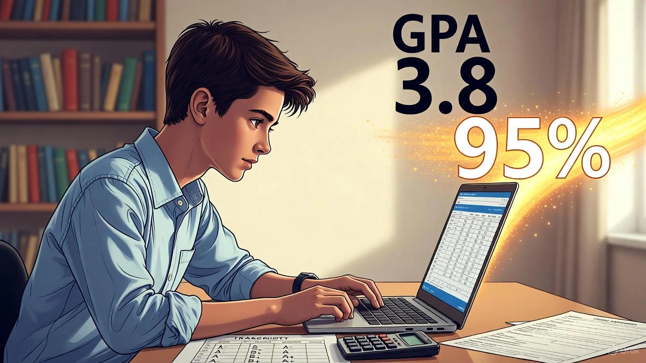 GPA to Percentage Converter (US High School) example chart