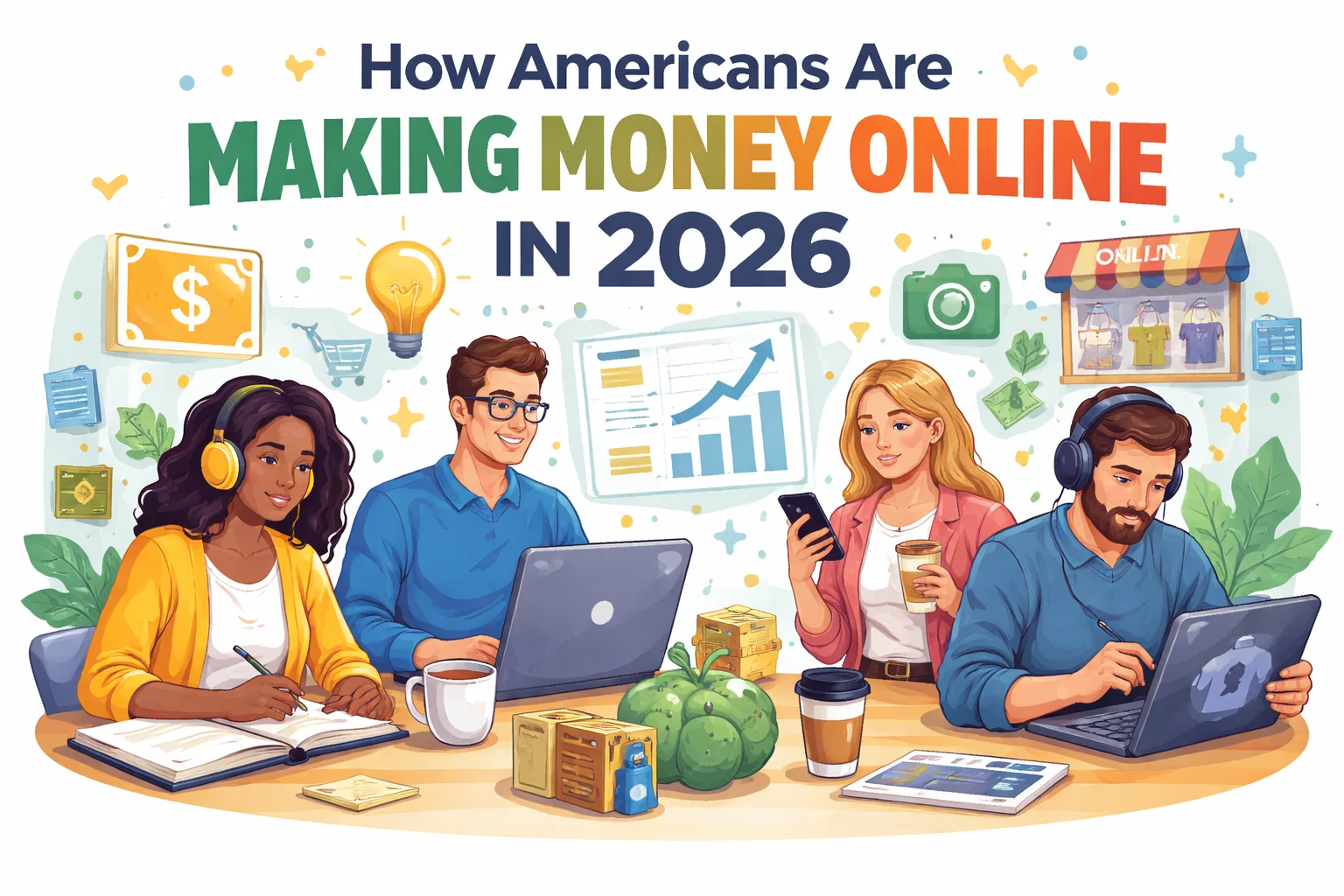 How Americans Are Making Money Online in 2026 through remote work, freelancing, digital products, and online businesses