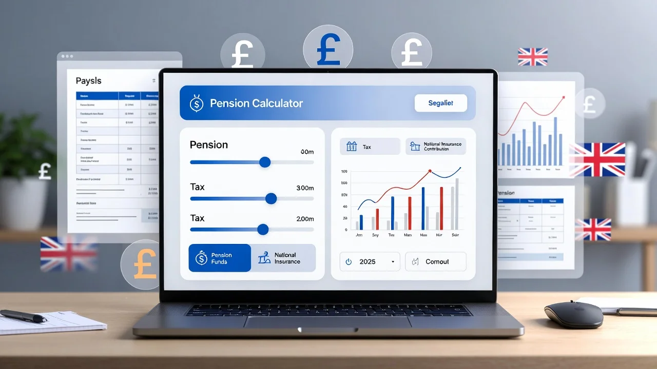 Salary Sacrifice Pension Calculator (UK, 2026) showing tax and pension savings example